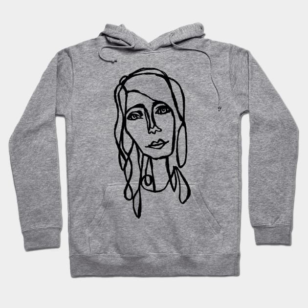 Hand Drawn Kind Girl Portrait Hoodie by badlydrawnbabe